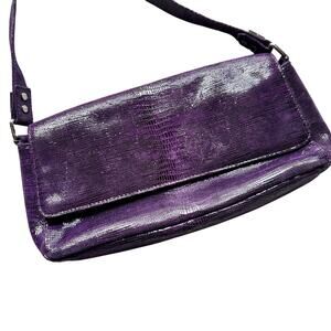 Wilson’s Pelle Studios Italian Leather Purple Purse Bag Holiday sparkle